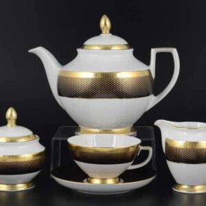 Rio black gold Чайный сервиз FalkenPorzellan на 6 персон 17 предметов russki dom