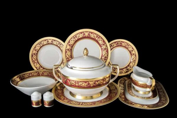 Imperial Bordeaux Gold Столовый сервиз Falken на 6 персон 27 предметов russki dom