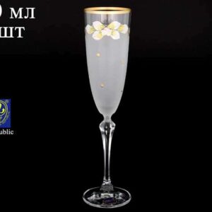 EXCLUSIVE V0021 Набор белых матовых фужеров для шампанского Bohemia Crystal 200 мл (6 шт) russki dom