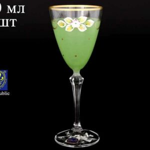 EXCLUSIVE V0019 Набор матовых зеленых бокалов для вина Bohemia Crystal  250 мл (6 шт) russki dom