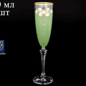 EXCLUSIVE V0019 Набор матовых зеленых фужеров для шампанского Bohemia Crystal 200 мл (6 шт) russki dom