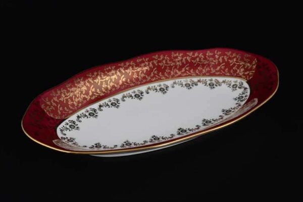 Красная паутинка б/т AL Блюдо овальное Royal Porcelain 26 см russkii dom