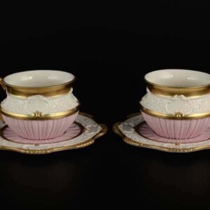 CATTIN Чайные пары розовые из фарфора Италия russki dom