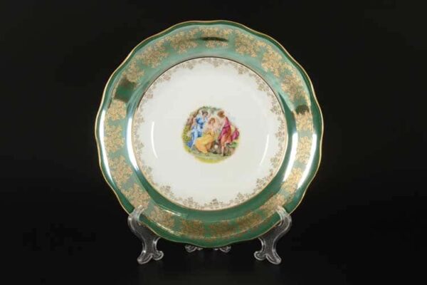 Зеленая Мадонна AL Набор глубоких тарелок Royal Porcelain 23 см из 6 штук russki dom