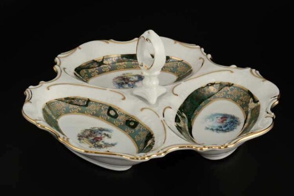 Зеленое Барокко AL Менажница Royal Porcelain 23 см 3 я russki dom