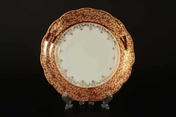Красная паутинка б/т AL Набор тарелок Royal Porcelain 21 см из 6 штук russki dom