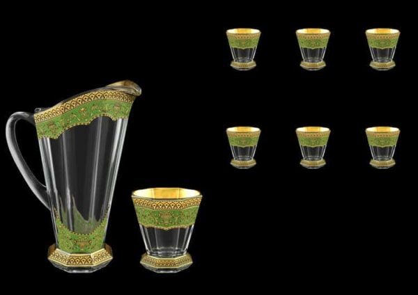 Версаче Глава Лаура зеленая Набор графин + стаканы (1+6) 7 пр Astra Gold russki dom
