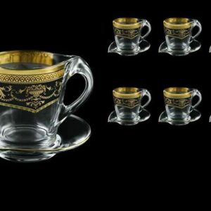Версаче Глава Лаура черная Набор чайных пар 6 чашек + 6 блюдец 12 пр Astra Gold russki dom