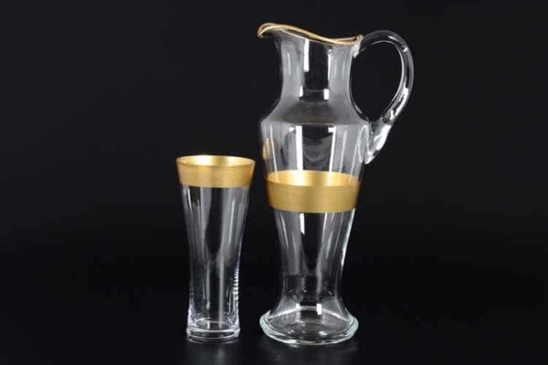 Хрусталь с золотом R-G матовый Набор для воды графин со стаканами russki dom