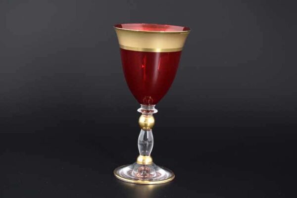 Матовая полоса Грация красная набор бокалов для вина Balvinglass 220 мл (6 шт) russki dom