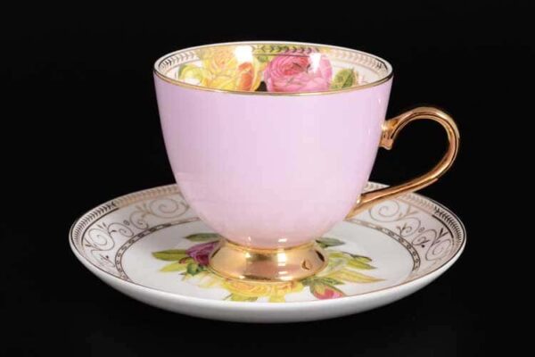 Радуга Pink Набор чайных пар 6 шт Royal Classics на ножках russki dom