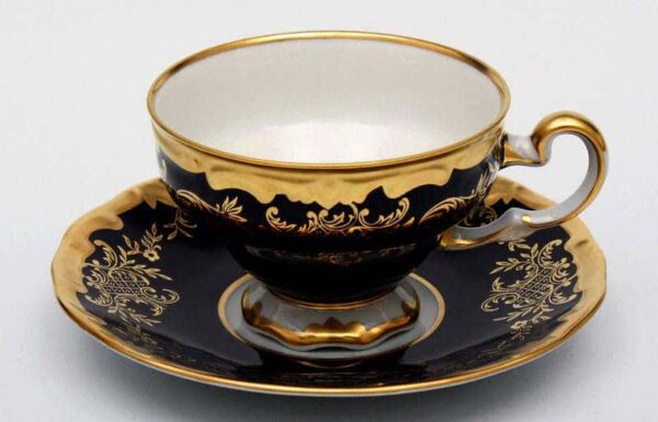 Ювел синий Набор для чая (чашка 210мл+блюдце) Weimar 12 предметов russki dom