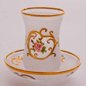 Роза Набор для чая Bohemia стакан и блюдце из стекла russki dom