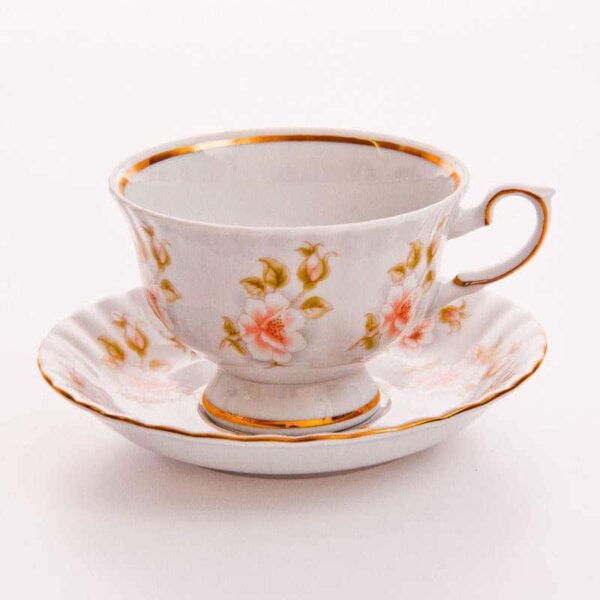 Цветы Рельеф Набор для чая (чашка 200мл+блюдце) Bavarian  на 6 персон russki dom