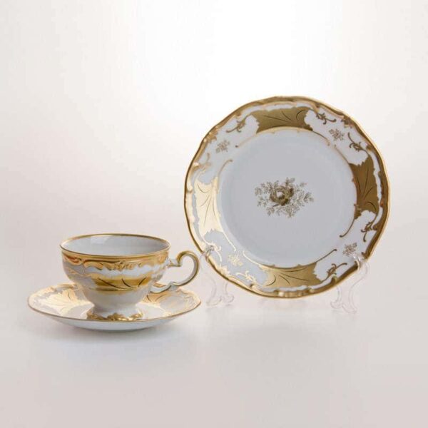 Кленовый лист белый Чайный сервиз Weimar porcellan 54 предметa russki dom