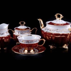 Лист красный Чайный сервиз Bavarian Porcellan 15 предметов russki dom