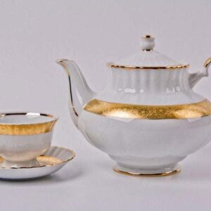 Лента Рельеф золото Чайный сервиз Bavarian Porcellan 15 предметов russki dom
