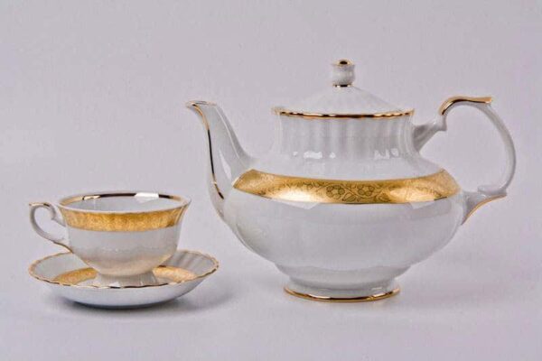 Лента Рельеф золото Чайный сервиз Bavarian Porcellan 15 предметов russki dom