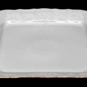 Бернадот белый Поднос квадратный 26 см из фарфора russki dom