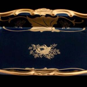 Масленка 18 см Кленовый лист синий Weimar Porzellan russki dom