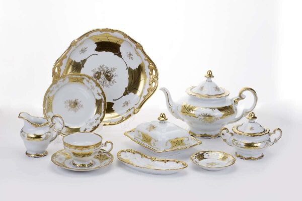 Кленовый лист белый Чайный сервиз Weimar Porcellan 30 предмет russki dom